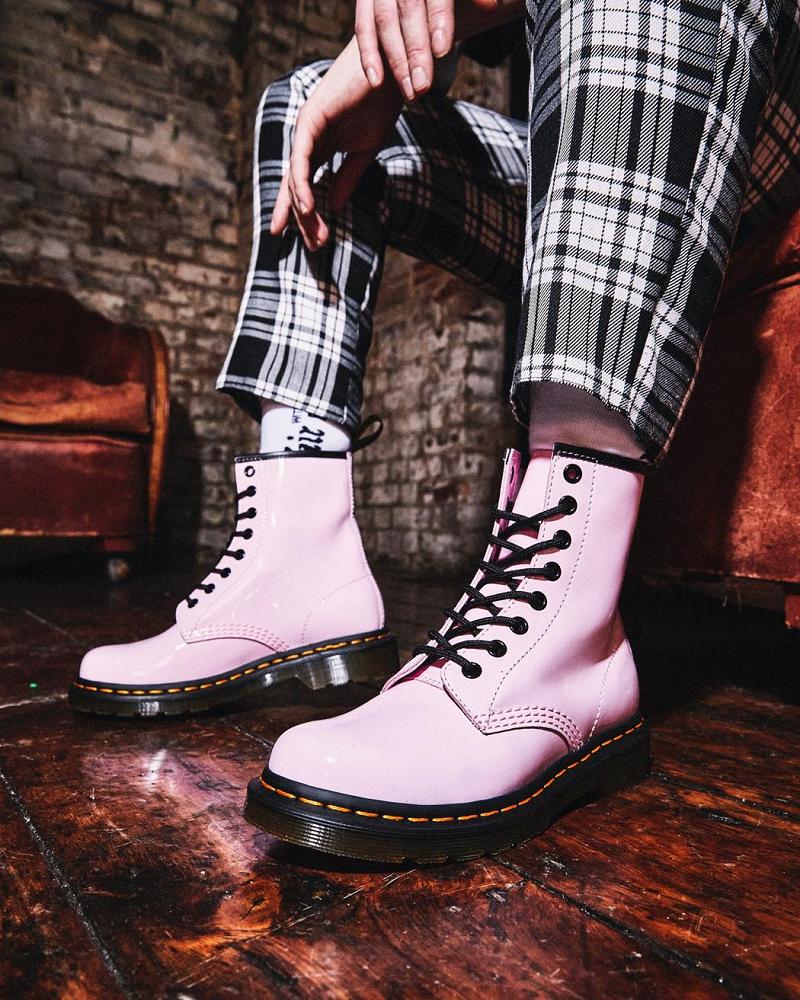 Dr Martens 1460 Lak Leren Veterlaarzen Dames Roze | NL 582EBC